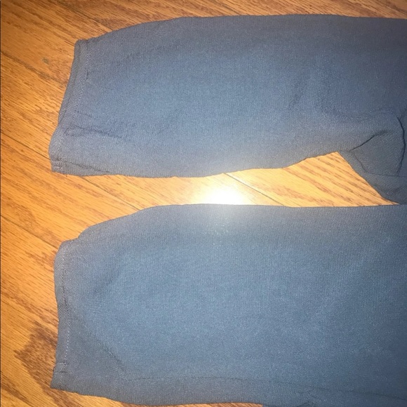 H&M Blue Long Balloon Sleeve Sheer Midi Dress 2 - Picture 4 of 8